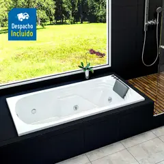 FIRPLAK - Hidromasaje Calima 152x80 cm con cascada pequeña - Blanco