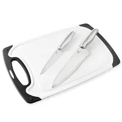 JUST HOME COLLECTION - Tabla para Picar Polipropileno + Cuchillo x2 unidades Acero