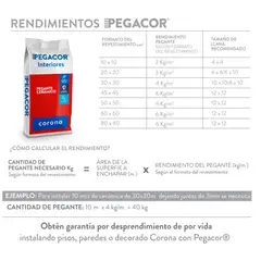 CORONA - Pegacor Cerámico Gris 25 Kilos