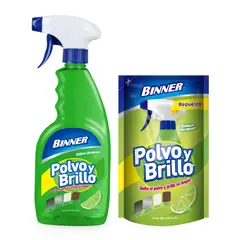 BINNER - Polvo Brillo 500 ml + Repuesto 300 ml Citrus