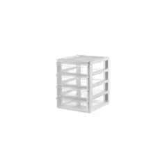 VANYPLAS - Cajonero De Mesa 4 Cajones Blanco 23x21.2x18.2 cm