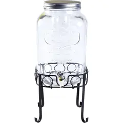 JUST HOME COLLECTION - Dispensador 8 Litros De Vidrio Con Infusor Y Base Metálica