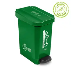 ESTRA - Caneca Plástica Pedal 10 Litros Verde para Residuos Orgánicos Eco