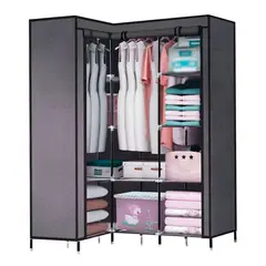 52 BITS - Closet Armario Portatil Esquinero Tela Color Gris