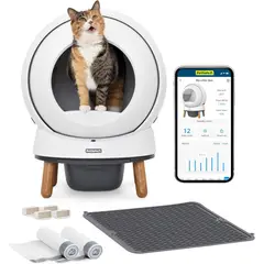 PETSAFE - Arenero Automático para Gatos Scoopfree Smartspin Con App y Desodorante