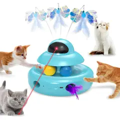 undefined - Juguete Automático 4 en 1 para Gato con Mariposa Voladora y Plumas Interactivas