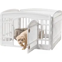 IRIS - Corral Plástico para Mascotas con Puerta 8 Paneles Blanco Usa