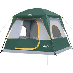 undefined - Carpa Para Camping 4 Personas Azul UNP Impermeable con Toldo y Ventanas