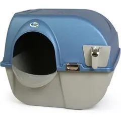 undefined - Arenero con Autolimpieza para Gatos Omega Paw Roll 'n Clean Premium Color Azul Perla