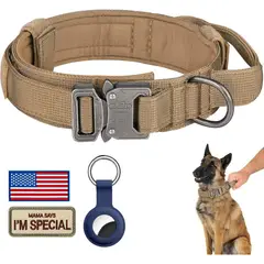 undefined - Collar Táctico Ajustable para Perro con Asa y AirTag