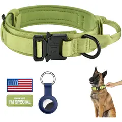undefined - Collar Táctico Ajustable para Perro con Asa y AirTag
