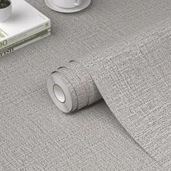 undefined - Papel Tapiz Gris Claro Autoadhesivo 40 cm x 200 cm Impermeable y Removible