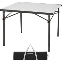 KINGCAMP - Mesa de Camping Plegable de Aluminio 102 cm x 70 cm x 70 cm Portátil y Resistente