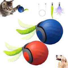 undefined - Pelotas Automáticas para Gatos con Movimiento Inteligente y Pluma Estimulante