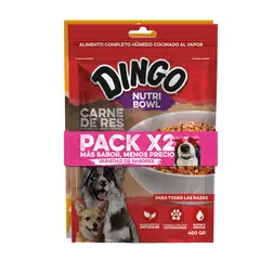 DINGO - Alimento Húmedo para Perro Nutri Bowl Pollo-Carne 400gr x 2 Unidades
