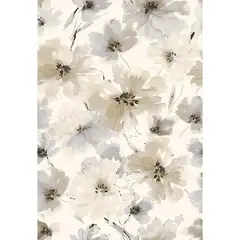 undefined - Papel Adhesivo Floral Beige Acuarela Autoadhesivo Impermeable