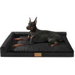 undefined - Cama Ortopédica Para Perro Grande Patas Lague Forma L Funda Lavable