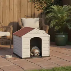 RIMAX - Casa P/Perros Plástica 68x61x58.5 Cm Pequeña Terracota