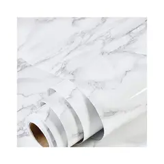 undefined - Papel Tapiz Mármol Blanco Y Gris practicalWs Autoadhesivo Impermeable