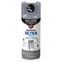 RUST OLEUM - Aerosol Multiuso Ultra 5 En 1 Gris Niebla Brillante 340 Gr
