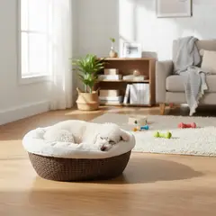 MQ - Cama Para Perros Dog Bed Tipo Ratan Mocca