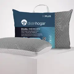 DISTRIHOGAR - Almohada Dual Memory Soporte Suave Y Fime 60x40x12 cm