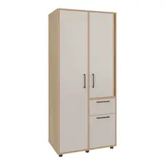 JUST HOME COLLECTION - Closet Vance 3 puertas 1 cajón Madera Natural blanco 180x80x52 cm