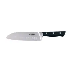 IMUSA - Cuchillo Santoku 18cm Acero Inoxidable con Mango en Baquelita Perfect Resist Negro