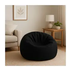 undefined - Puff Redondo Negro Gigante Silla Lona Dormipuff