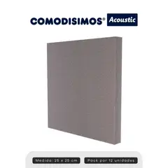 COMODISIMOS - Paneles Acústicos Autoadhesivos Cuadrados Lisos 25x25x5 Por 12 Uds. 0.75 M2