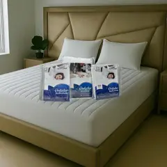 NUBEFLEX - Protector + 2 Fundas: Protector De Colchón Acolchado + 2 Protectores De Almohada 160X190 Cm