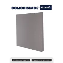 COMODISIMOS - Paneles Acústicos Autoadhesivos Cuadrados Lisos Con Angulo 25x25x5 Por 12 Unidades 0.75 M2