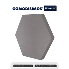 COMODISIMOS - Paneles Acústicos Autoadhesivos Hexágonos Lisos 25x21x5 Por 12 Unidades 0.49m2