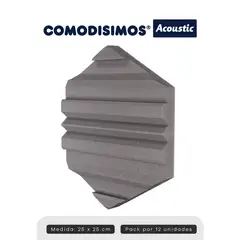 COMODISIMOS - Paneles Acústicos Autoadhesivos Hexágonos Troquelados 25x21x5 Por 12 Unidades 0.49m2