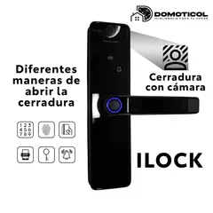 DOMOTICOL - Cerradura Digital Inteligente de Alta Seguridad Ilock Ls009 con Cámara Cuenta con Apertura por Wi-Fi Huella Tarjeta Clave de Acceso y Llave