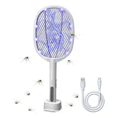 52 BITS - Raqueta Eléctrica Recargable Mata Zancudos Moscas