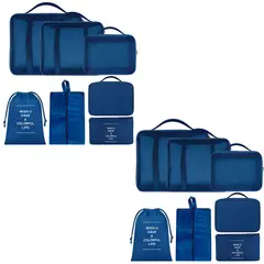 ENERGY PLUS - Set X14 Bolsas Organizadoras Para Maleta Cubos de Viaje Azul