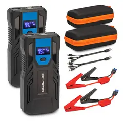 ENERGY PLUS - Set Por 2 Arrancador Portátil Batería de Carro 12v Power Bank