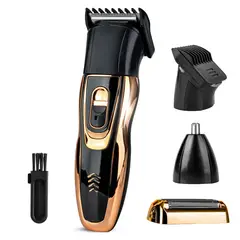 STYLE STARS - Máquina Afeitadora Eléctrica 3 En 1 Recargable E Inalámbrica Dorada