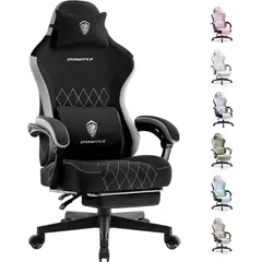 undefined - Silla Gamer Ergonómica de Tela con Reposapiés y Cojín de Resortes