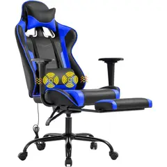 undefined - Silla Ergonómica de Oficina con Masaje Reposapiés y Respaldo Reclinable