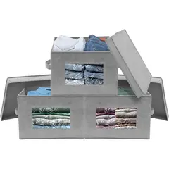 undefined - Cajas Organizadoras con Ventana Transparente y Tapa para Almacenaje Práctico