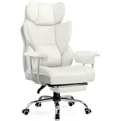 COMHOMA - Silla Ejecutiva Ergonómica de Cuero Sintético con Reposapiés y Soporte Lumbar
