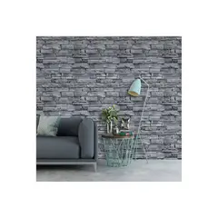 undefined - Papel Tapiz QIMAY Ladrillo Gris 3D Autoadhesivo para Pared y Muebles