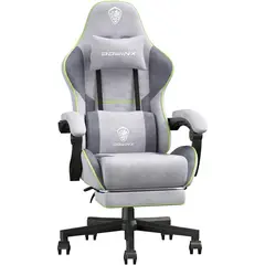 undefined - Silla Gamer Dowinx Ergonómica de Tela con Masaje Lumbar y Reposapiés
