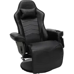undefined - Silla Reclinable Gamer RESPAWN Negra con Porta Vaso y Reposapiés Integrado