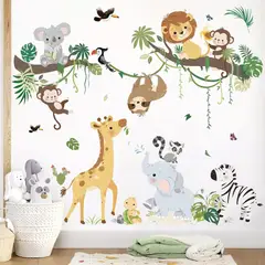 undefined - Calcomanías De Animales De La Selva Para Pared Infantil Extraíbles