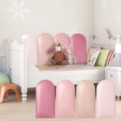 undefined - Paneles Acolchados Decorativos 3D Rosa Autoadhesivos 4 Unidades Jetec