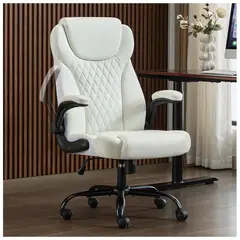 undefined - Silla Ejecutiva amseatec Blanca con Brazos Abatibles y Soporte Ergonómico