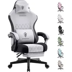 undefined - Silla Gamer Dowinx Ergonómica en Tela con Masaje y Reposapiés Ajustable